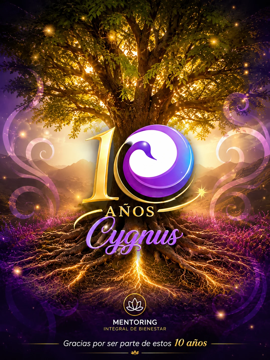 Arte conmemorativo de 10 años de Cygnus